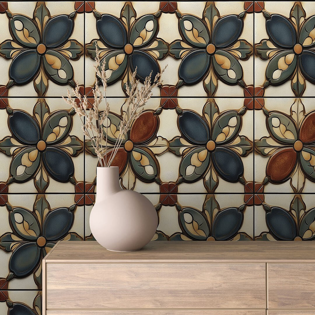 Mediterranean Flower Tile