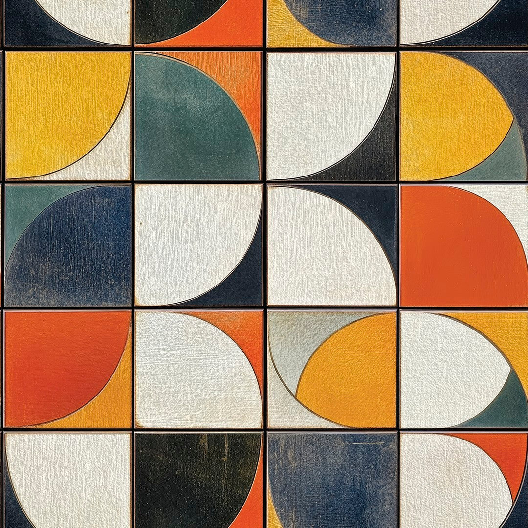 Retro Circle Geometry Tile