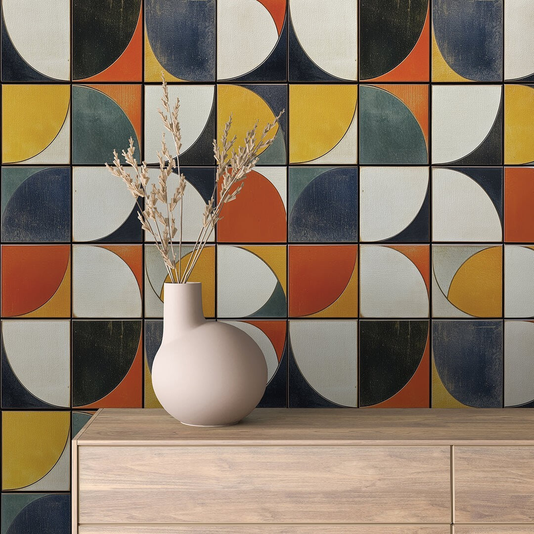 Retro Circle Geometry Tile