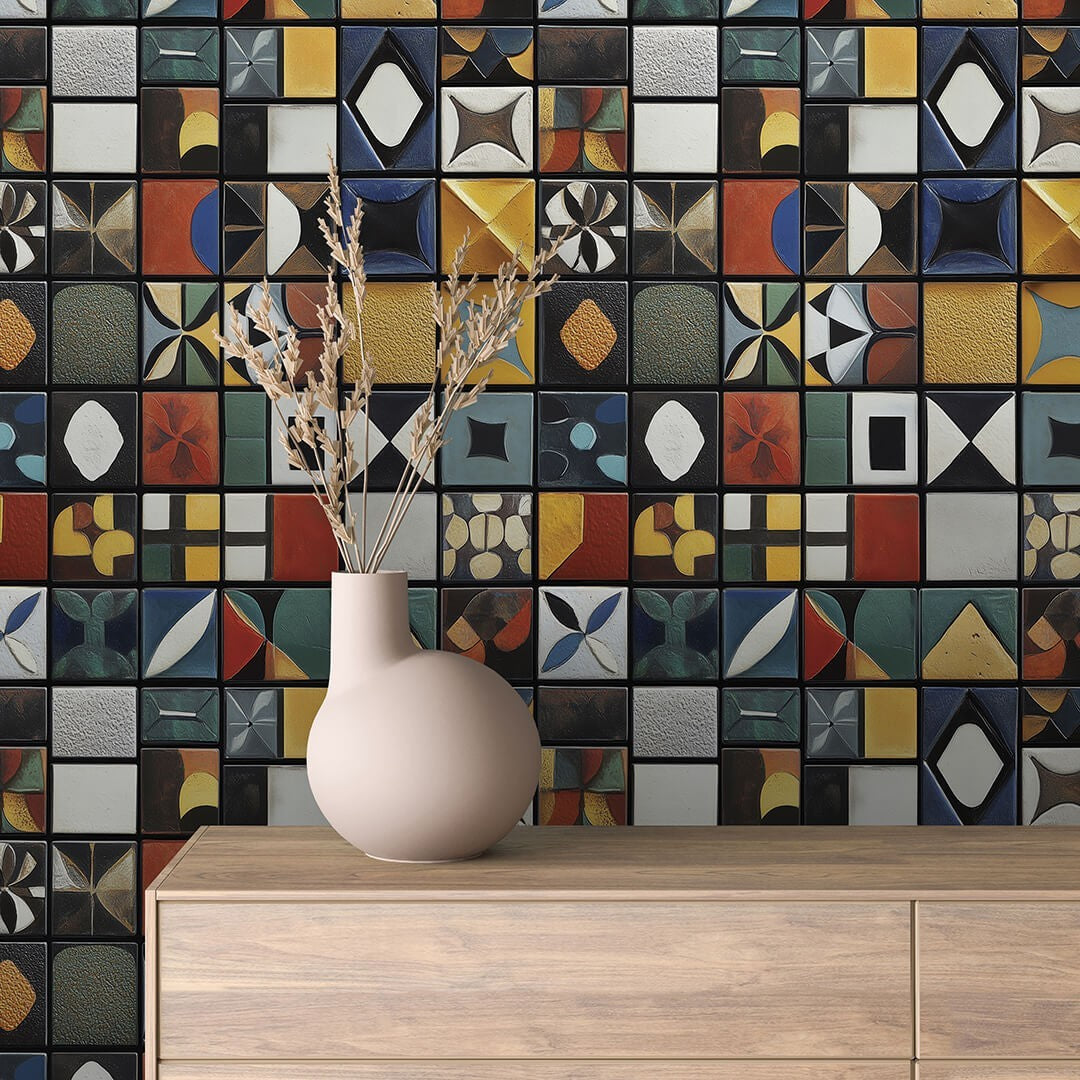Color Mosaic Squares Tile